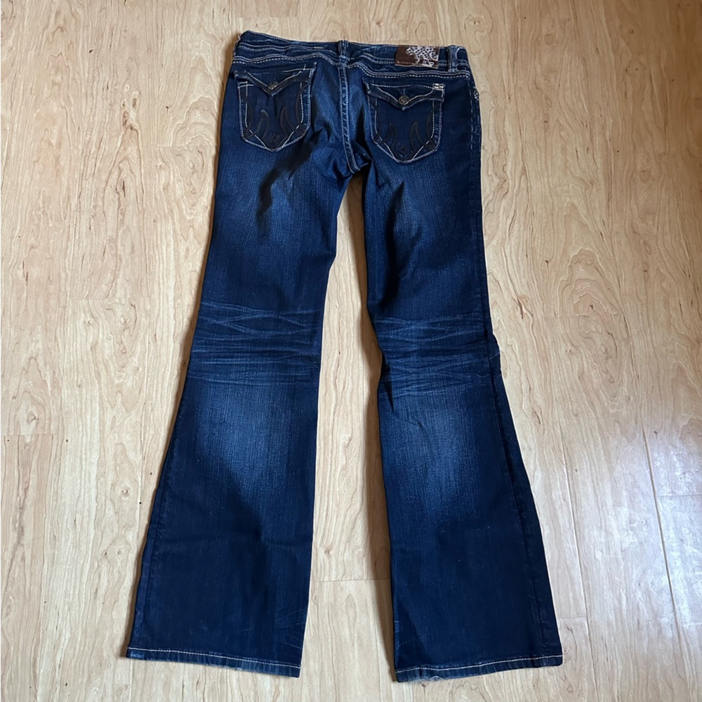 MEK DNM Dark Blue Denim Pants Embellished Pockets St Petersburg Boot Cut 32x34 - Picture 7 of 14